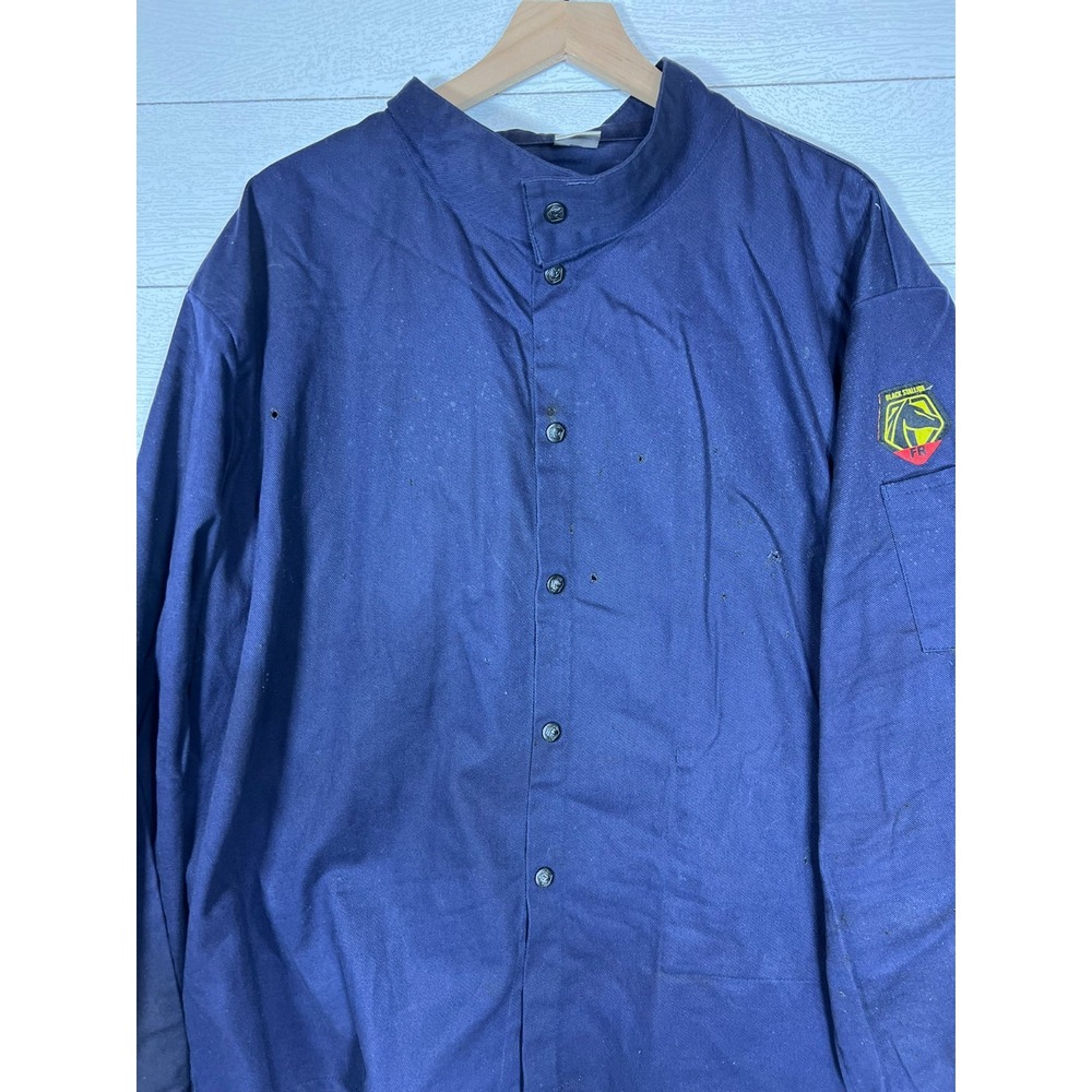 Black Stallion FR Long Sleeve T Shirt 2XL Blue Work Flame Resistant Weld Cotton